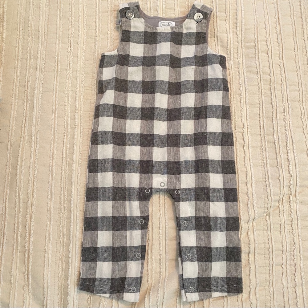 Mud Pie Grey Gingham Jumper for baby 6-9 months